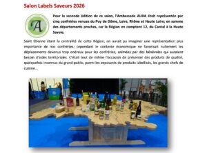 Lire la suite à propos de l’article Présence de l&rsquo;AURA au salon Labels Saveurs 2026